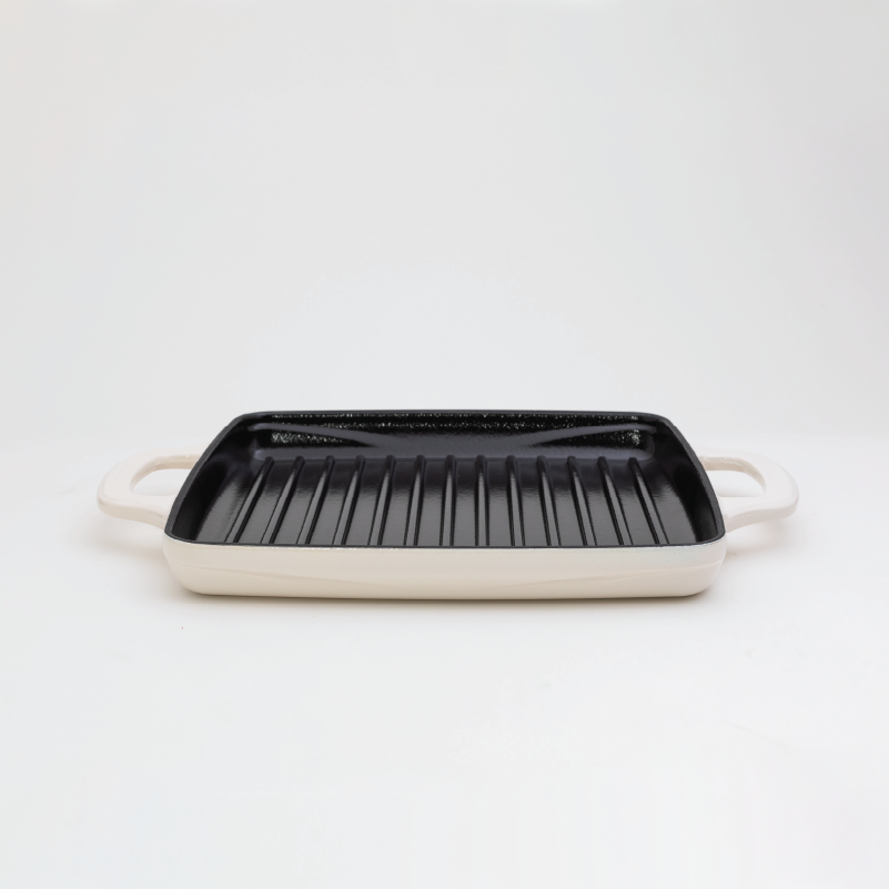 Enameled Cast Iron Grill Pan, Cloud Nine