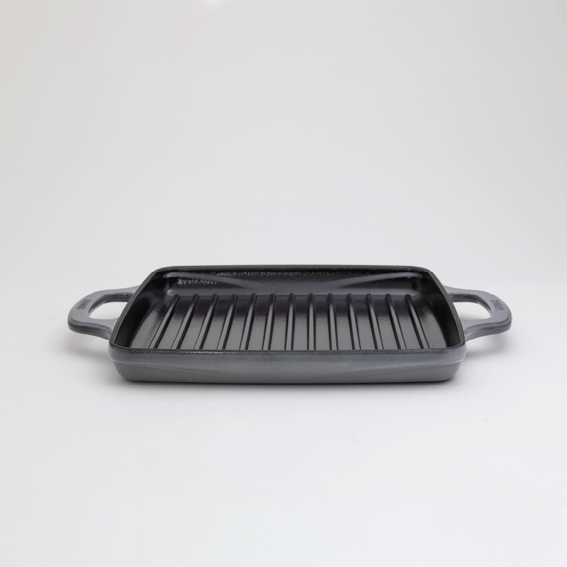 Enameled Cast Iron Grill Pan, Cloud Nine